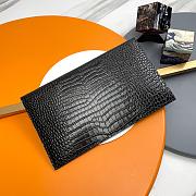 YSL Clutch Uptown Silver Black Crocodile Size 27x16x2cm - 3