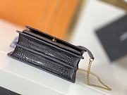 YSL Embossed Sunset Crossbody Gold Black Size 22×8×16cm - 3