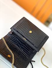 YSL Embossed Sunset Crossbody Gold Black Size 22×8×16cm - 2