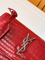 YSL Embossed Sunset Crossbody Red Size 22×8×16cm - 2