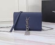 YSL Matte Blue Leather Kate Tassel Size 20x17x6cm - 2