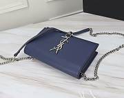 YSL Matte Blue Leather Kate Tassel Size 20x17x6cm - 4