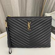 YSL Monogram Wristlet Clutch Gold Black Size 30x2x21cm - 4