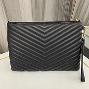 YSL Monogram Wristlet Clutch Gold Black Size 30x2x21cm - 6