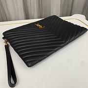 YSL Monogram Wristlet Clutch Gold Black Size 30x2x21cm - 2