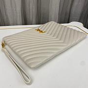 YSL Monogram Wristlet Clutch White Size 30x2x21cm - 5