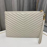 YSL Monogram Wristlet Clutch White Size 30x2x21cm - 4