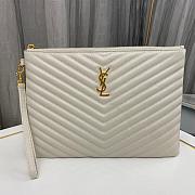 YSL Monogram Wristlet Clutch White Size 30x2x21cm - 2