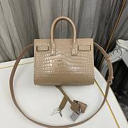 YSL SAC DE JOUR Croco Cream 1456YS Size 22x18x10cm - 1