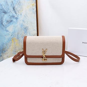 YSL Solferino Canvas Brown Size 23×16×7cm