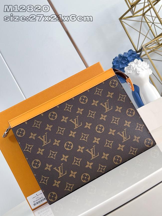 LV Pochette Voyage MM M12820 Orange Size 27x21x6CM - 1