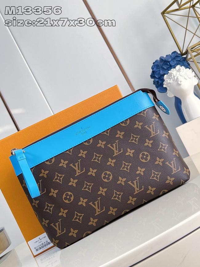 LV Pochette Voyage Souple Blue M13356 Size 30x21x7cm - 1