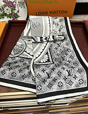Louis Vuitton Black Silk Scarf DM8733 Size 90x90CM - 2