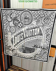 Louis Vuitton Black Silk Scarf DM8733 Size 90x90CM - 5