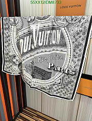 Louis Vuitton Black Silk Scarf DM8733 Size 90x90CM - 6