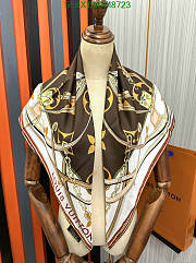 Louis Vuitton Brown Silk Scarf DM8723 Size 90x90CM - 2