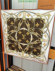 Louis Vuitton Brown Silk Scarf DM8723 Size 90x90CM - 5