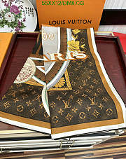 Louis Vuitton Brown Silk Scarf DM8733 Size 90x90CM - 5