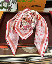 Louis Vuitton Pink Silk Scarf DM8733 Size 90x90CM - 5