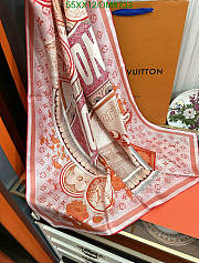 Louis Vuitton Pink Silk Scarf DM8733 Size 90x90CM - 4