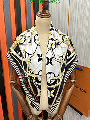 Louis Vuitton White Silk Scarf DM8723 Size 90x90CM - 3