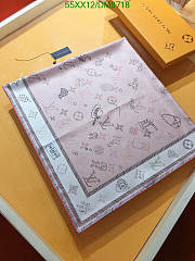 Louis Vuitton Pink Silk Scarf DM8718 Size 90x90CM - 4