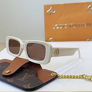 LV Circle Rectangle Sunglasses White - 1