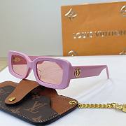 LV Circle Rectangle Sunglasses Pink - 1