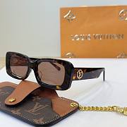 LV Circle Rectangle Sunglasses Brown - 1
