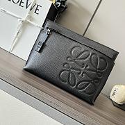Loewe Clutch Bag Leather Black Size 29x6x20cm - 1