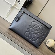 Loewe Clutch Bag Leather Blue Size 29x6x20cm - 3