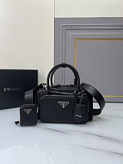 Prada Antique Top Handle Bag Black 24x12.5x7cm - 5