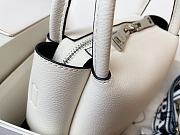 Prada White Vitello Leather Daino Top Zip 18x9x19cm - 4