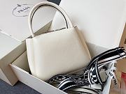 Prada White Vitello Leather Daino Top Zip 18x9x19cm - 2