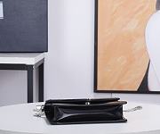 Prada Brushed Leather Shoulder Bag Black 17x9x3cm - 3