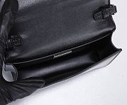 Prada Brushed Leather Shoulder Bag Black 17x9x3cm - 5