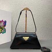 Prada Brushed Leather Shoulder Bag in Black 28x14x7cm - 1