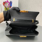 Prada Brushed Leather Shoulder Bag in Black 28x14x7cm - 5