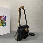 Prada Brushed Leather Shoulder Bag in Black 28x14x7cm - 4