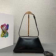 Prada Brushed Leather Shoulder Bag in Black 28x14x7cm - 3