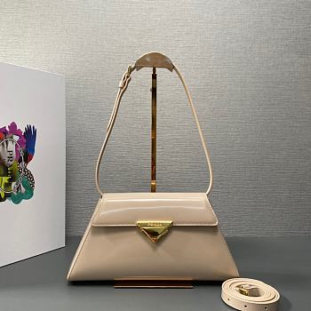 Prada Brushed Leather Shoulder Bag in Cream 28x14x7cm