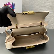 Prada Brushed Leather Shoulder Bag in Cream 28x14x7cm - 5