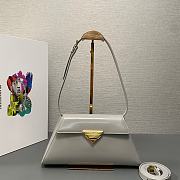 Prada Brushed Leather Shoulder Bag in Grey 28x14x7cm - 3