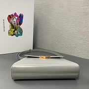 Prada Brushed Leather Shoulder Bag in Grey 28x14x7cm - 4