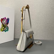Prada Brushed Leather Shoulder Bag in Grey 28x14x7cm - 2