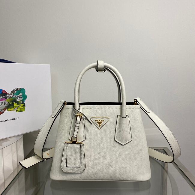 Prada Double Saffiano White Size 26x19x12cm - 1