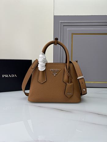 Prada Double Saffiano Brown Leather Tote Bag 25x18x12cm