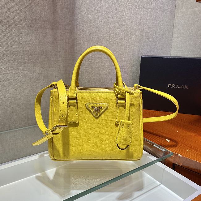 Prada Galleria Saffiano Yellow Leather Micro 20x15x9cm - 1