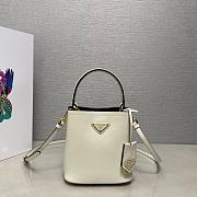 Prada Panier Saffiano Leather Bag White 15x16x9.5cm - 5