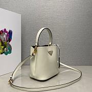 Prada Panier Saffiano Leather Bag White 15x16x9.5cm - 3